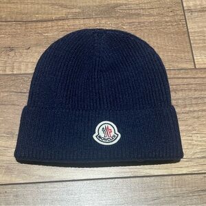 Moncler Dark Blue Knit Beanie